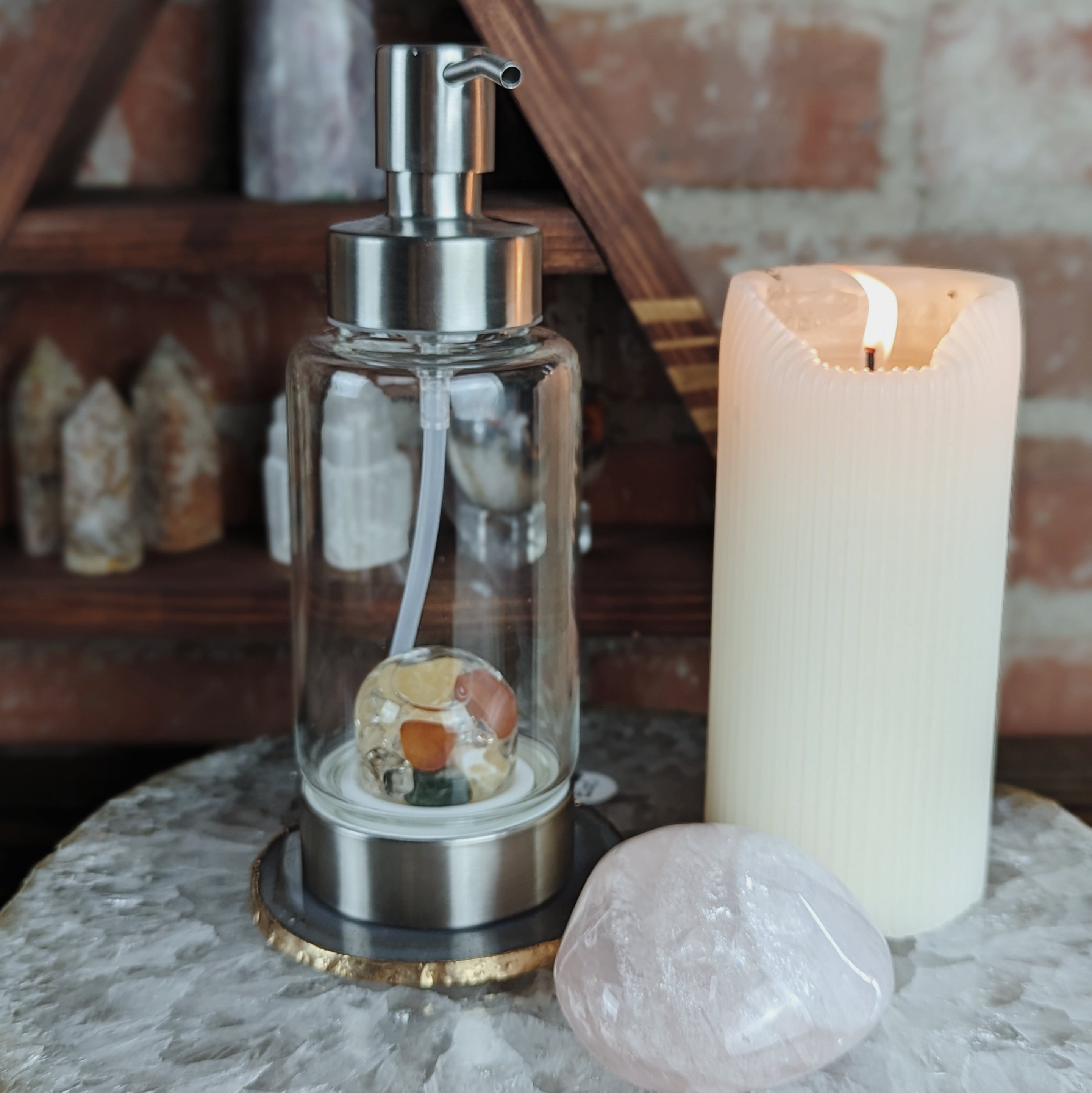 VitaJuwel | Crystal Dispenser | Jade, Calcite, Carnelian VitaJuwel