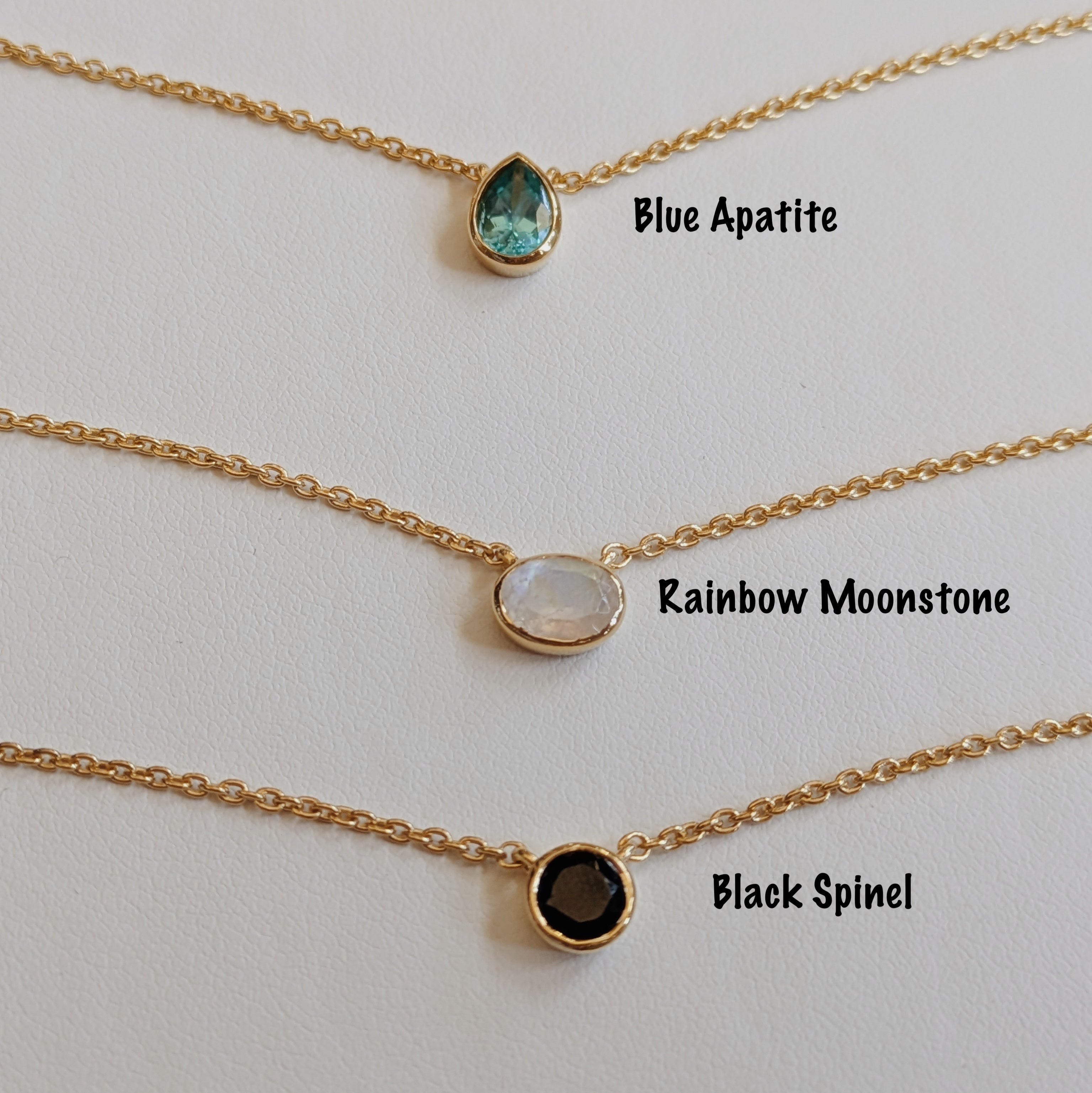 Dainty Faceted Gemstone Pendant Necklaces | Gold Wild Alabaster