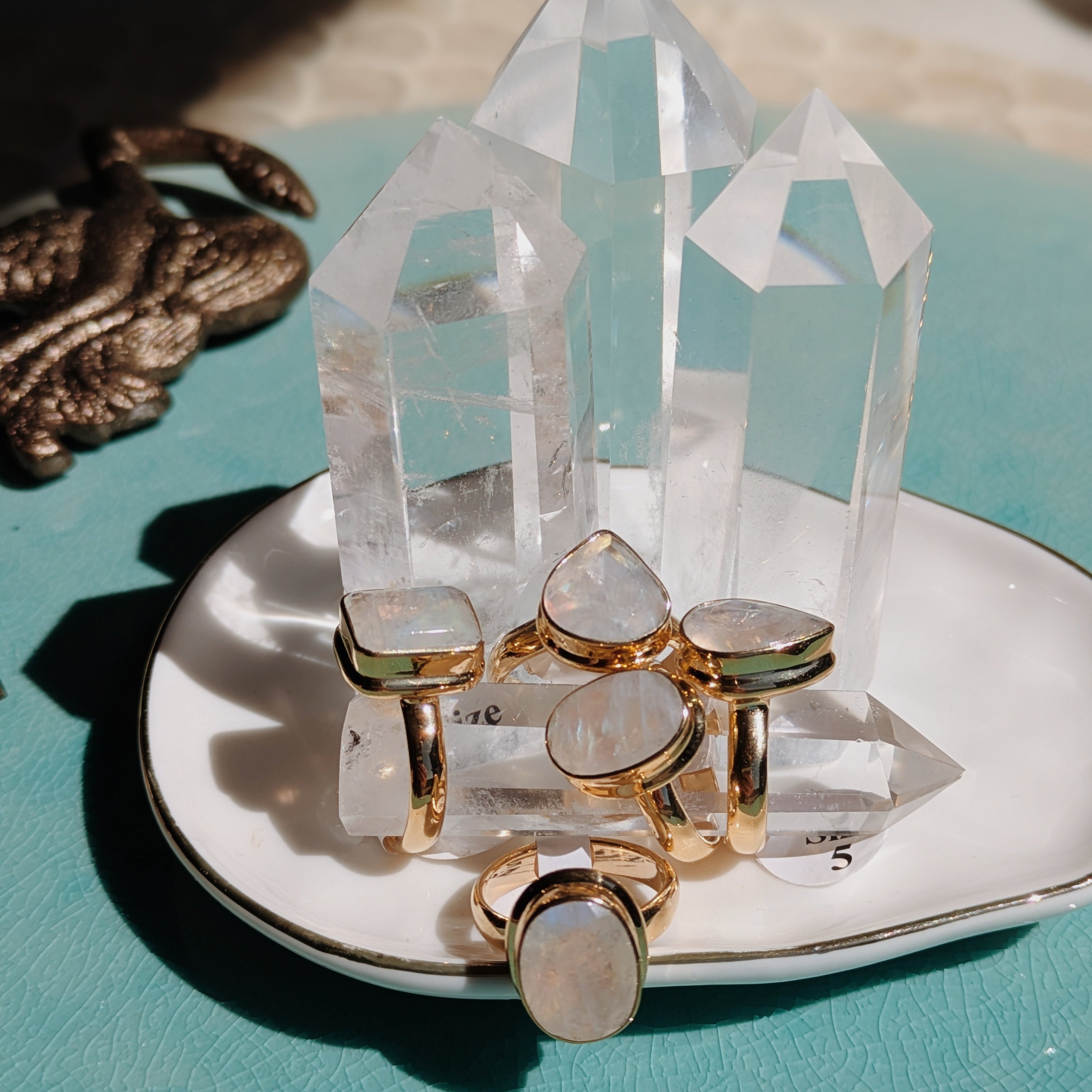 Faceted Moonstone Ring | Gold or Silver