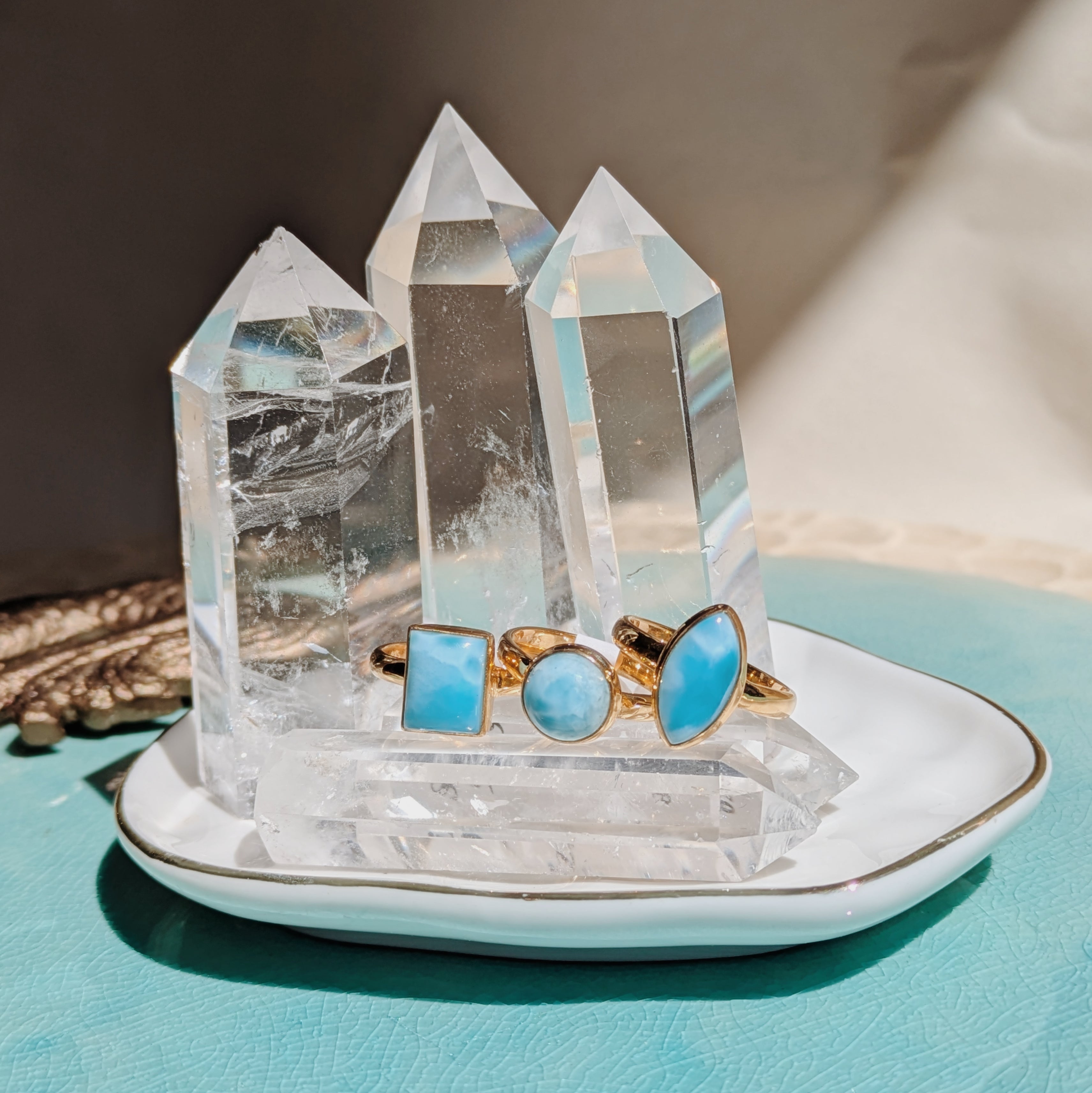 Larimar Rings | Gold