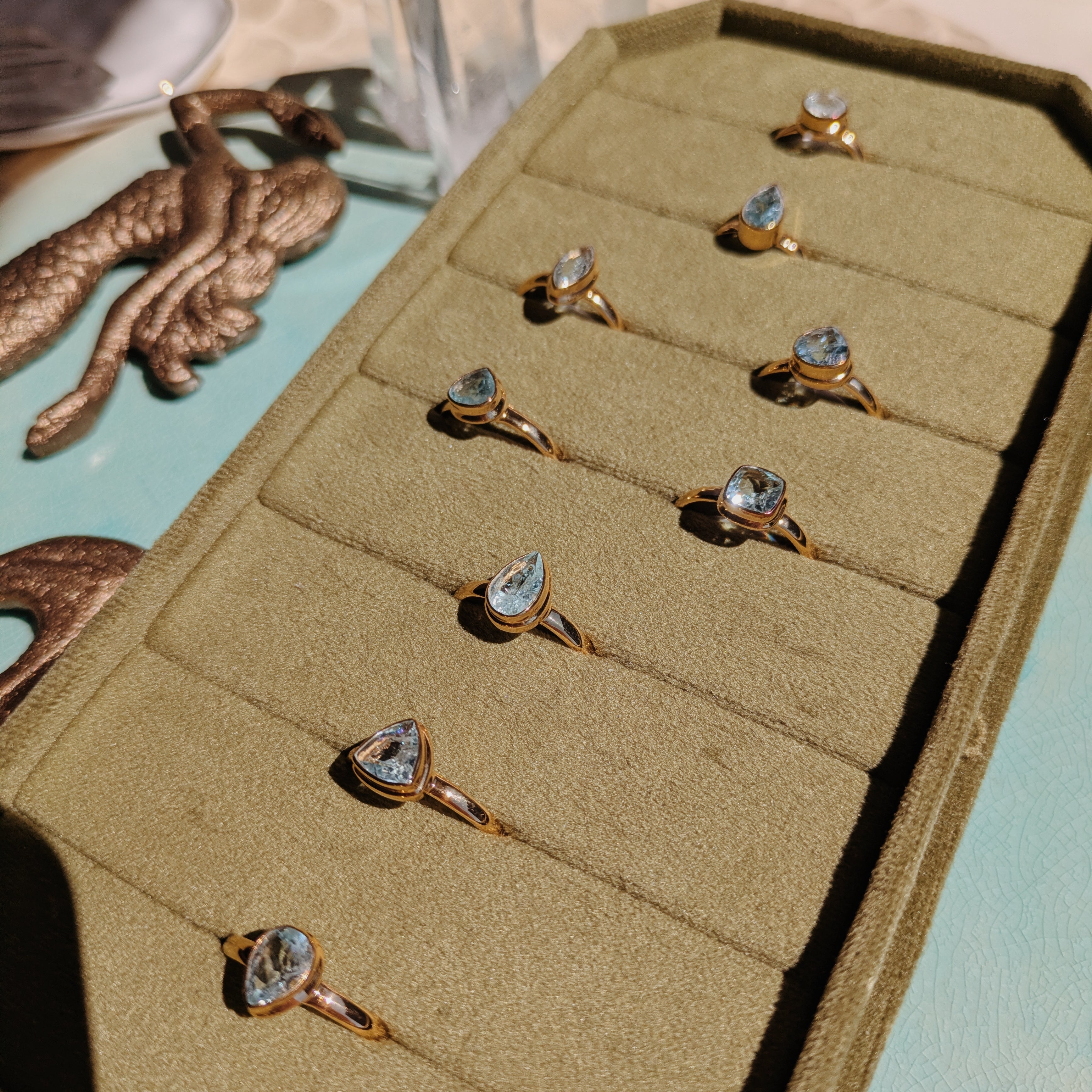 Faceted Aquamarine Ring | Gold