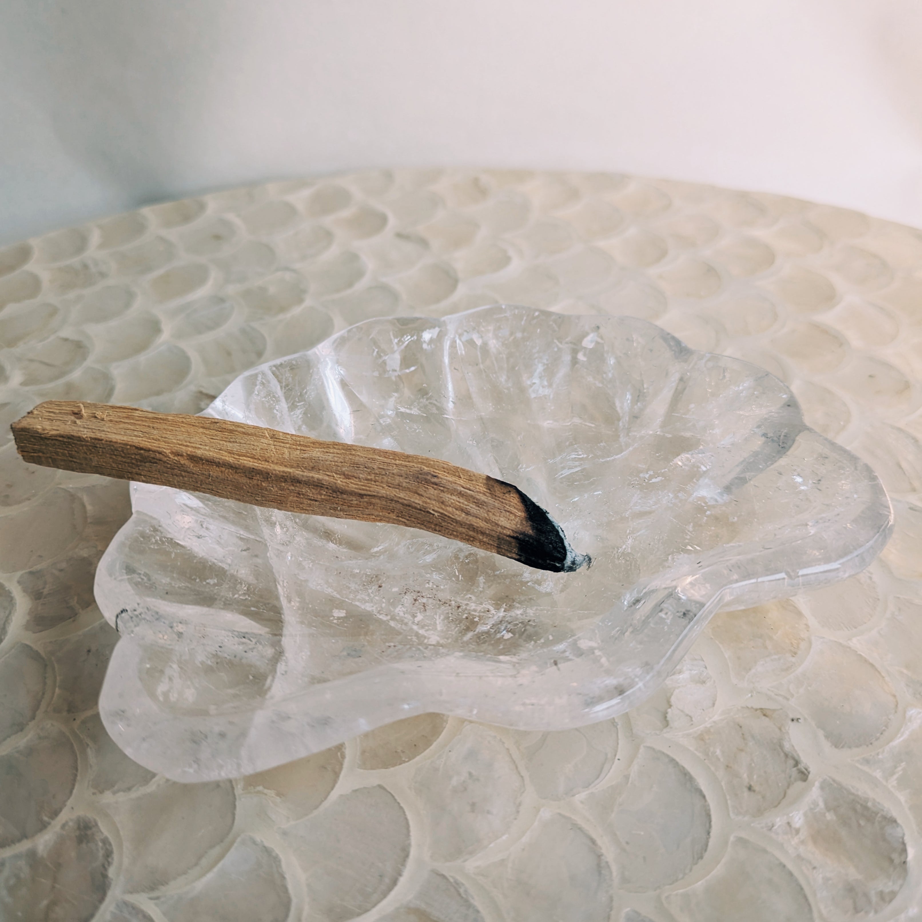 Clear Quartz Scallop Seashell Dish