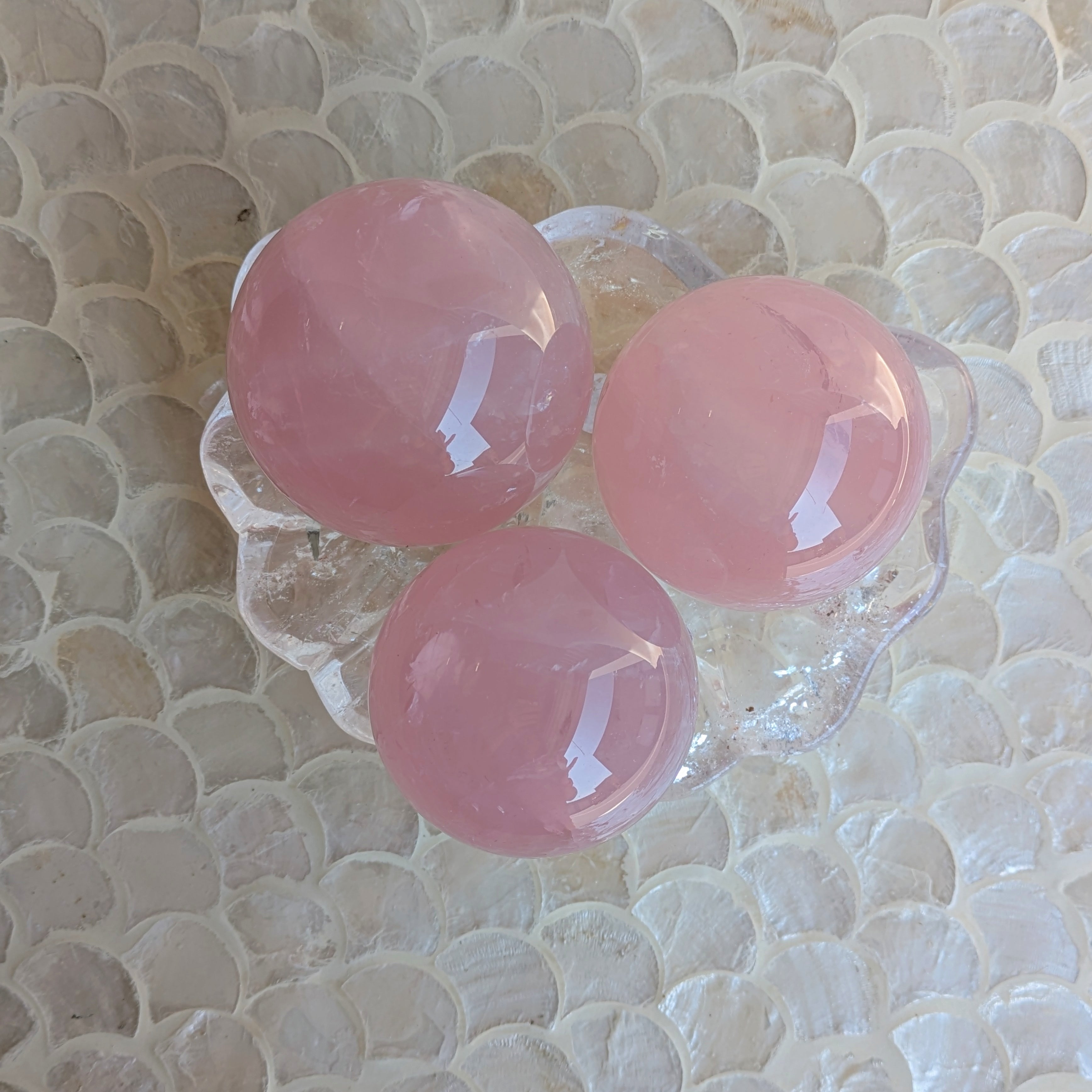 Star Rose Quartz Spheres
