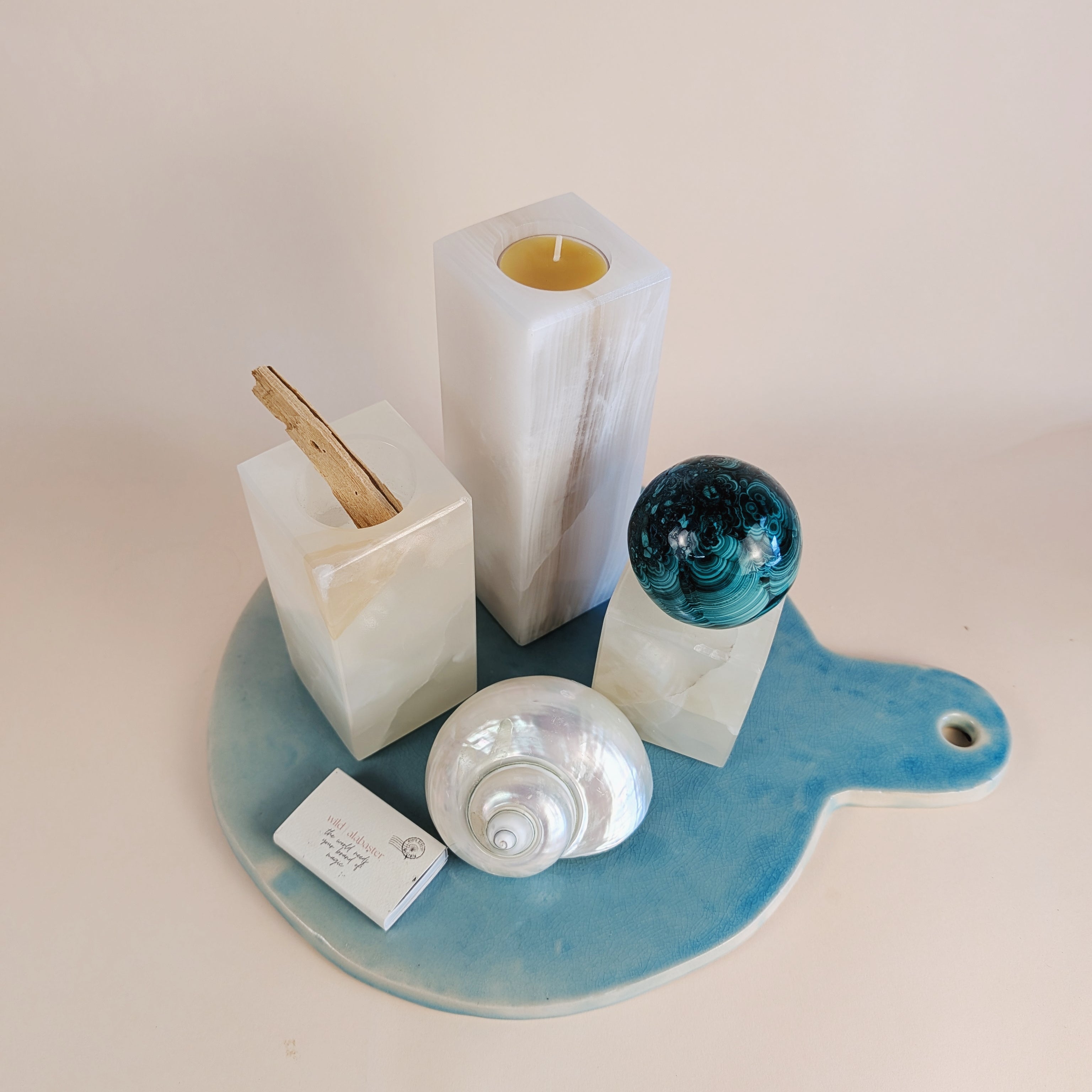 White Banded Onyx Votives