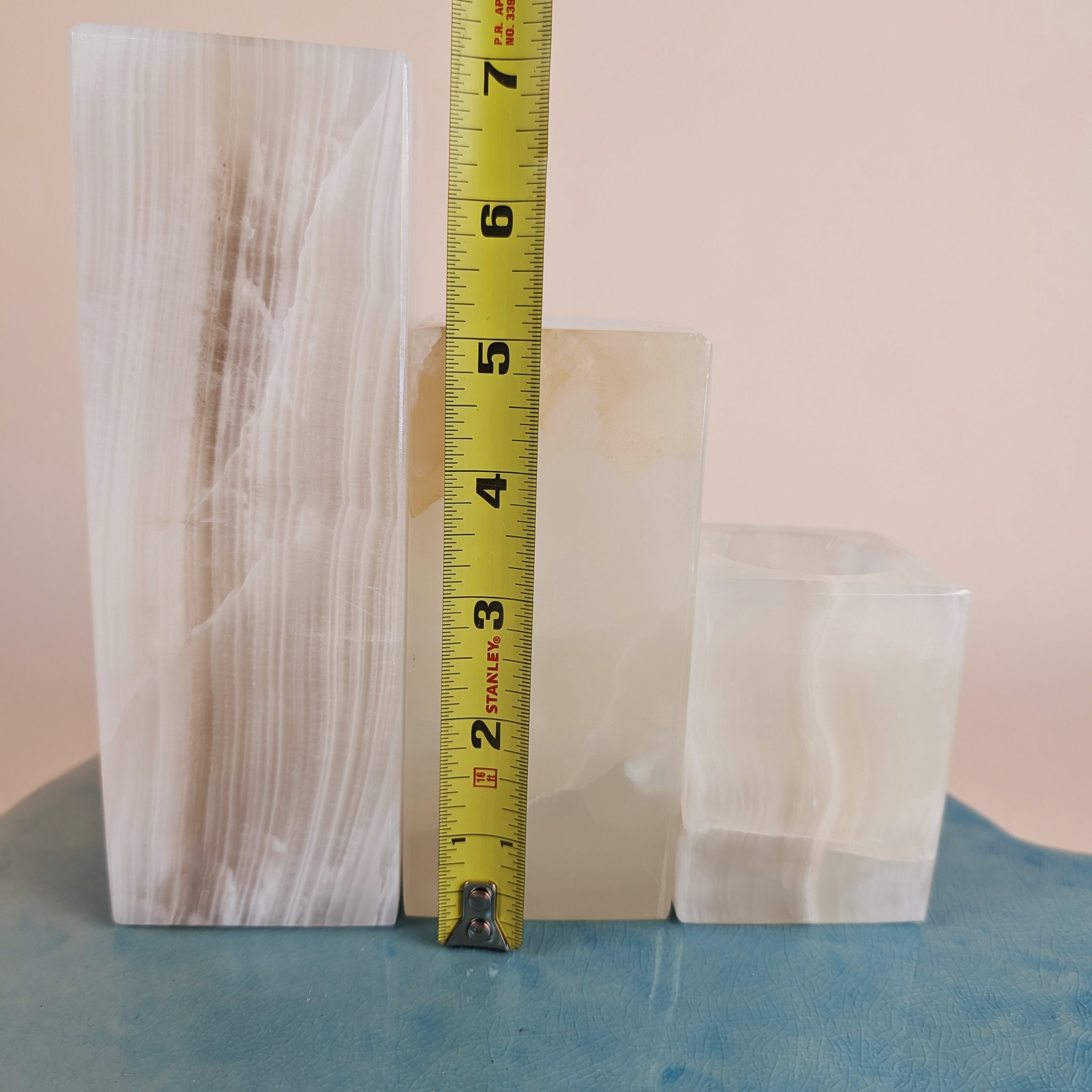 White Banded Onyx Votives