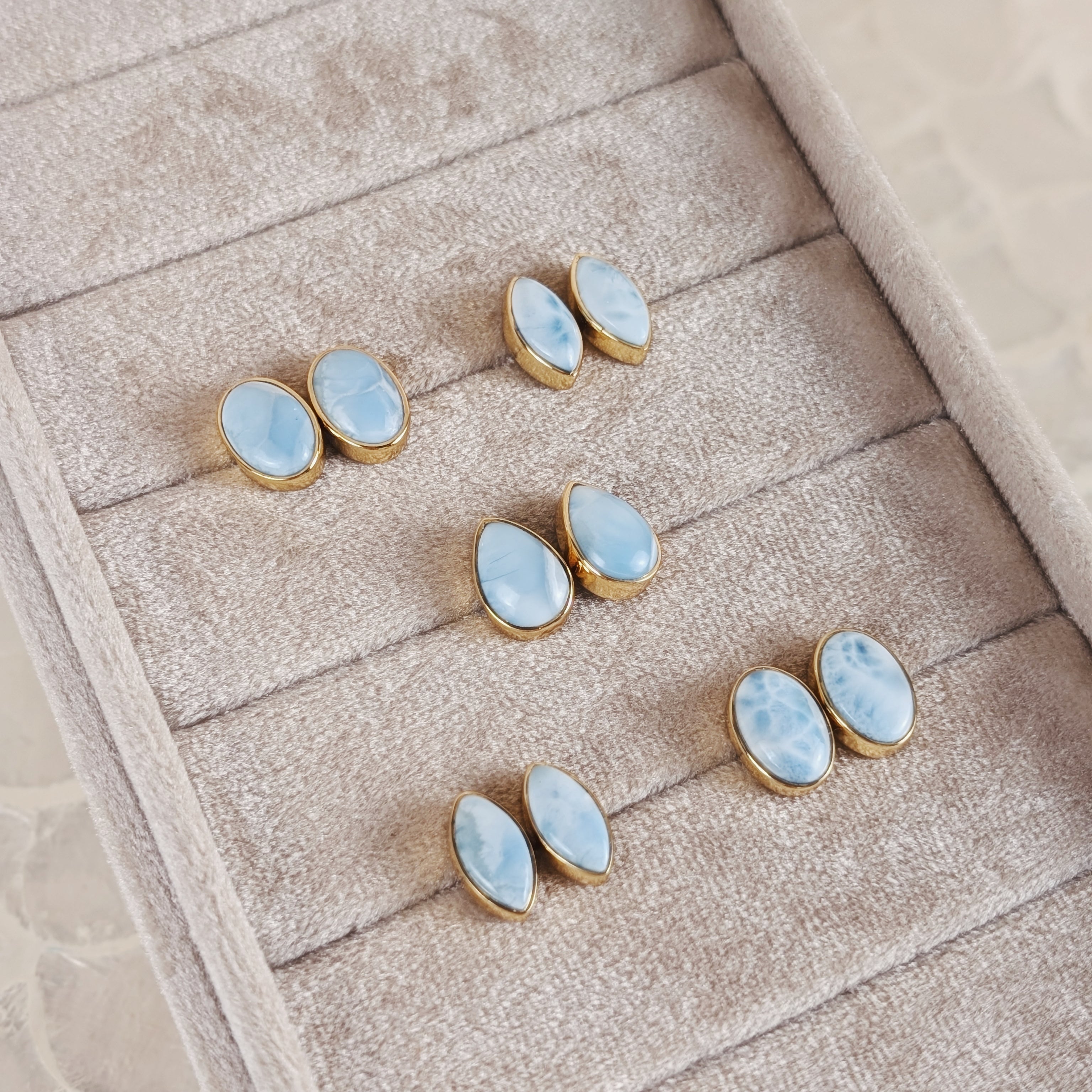 Larimar Stud Earrings