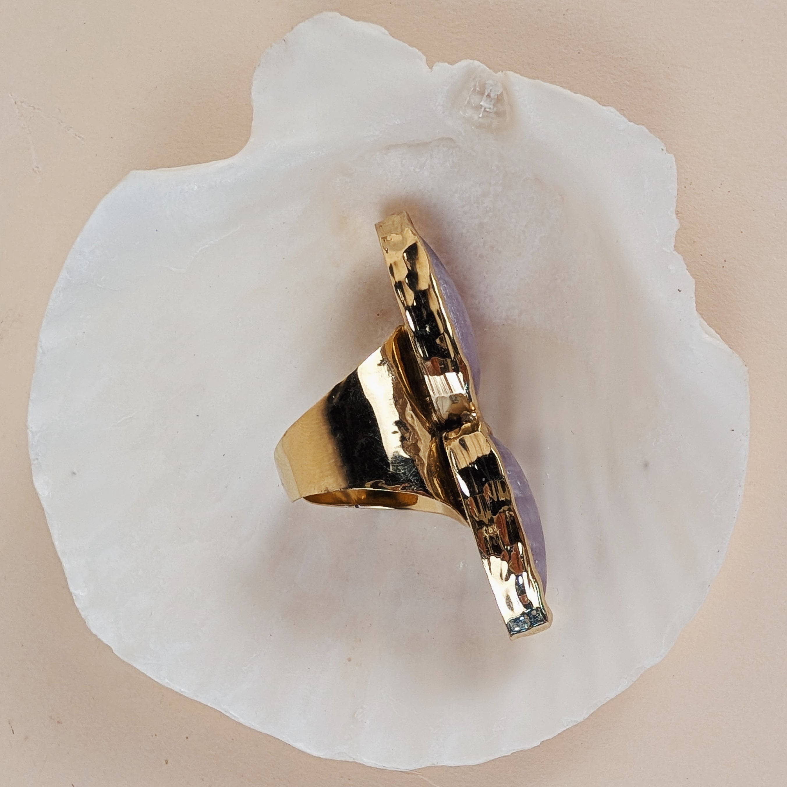 The Seraphina Ring | Rose Quartz + Moonstone + Kunzite