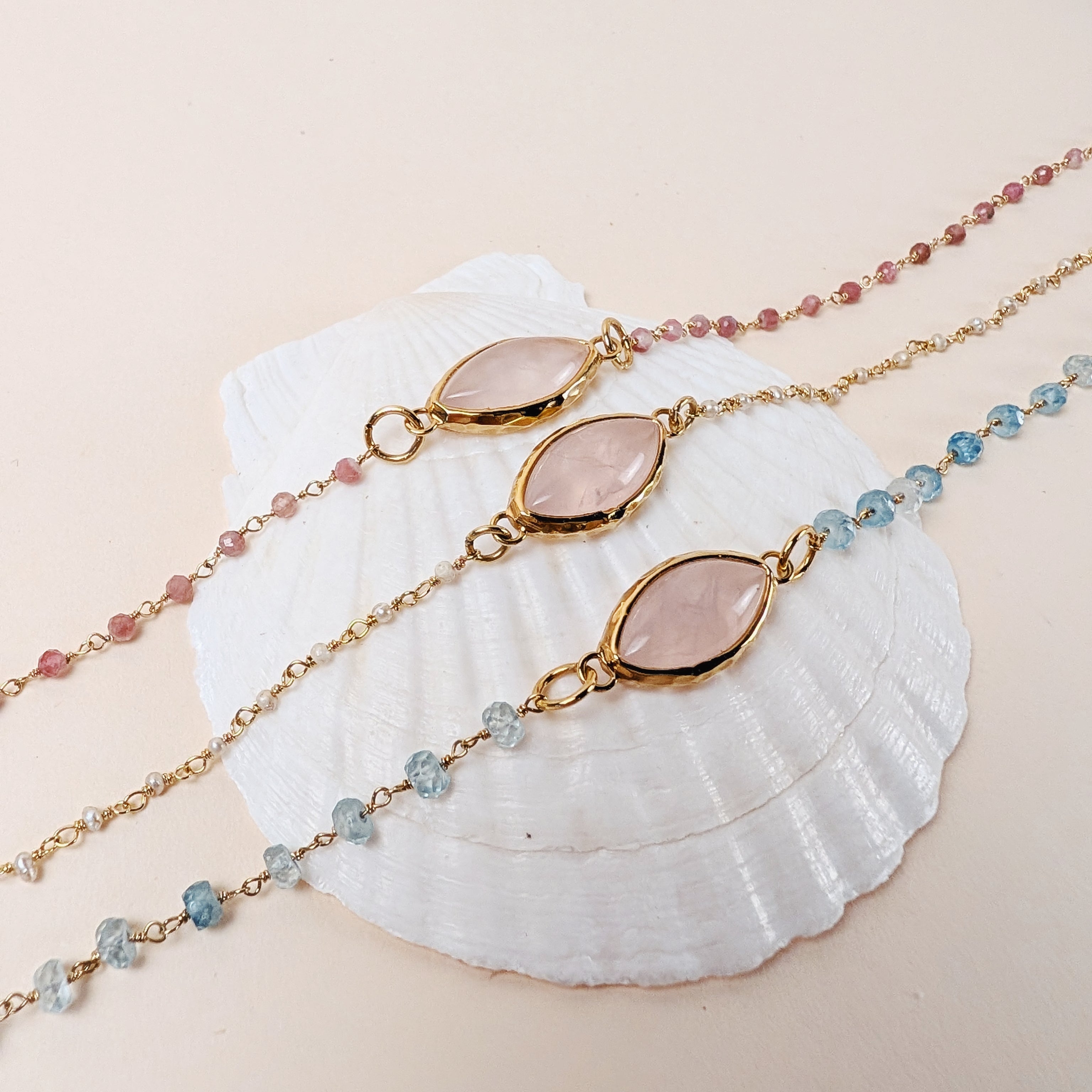 The Isolde Necklace | Rose Quartz