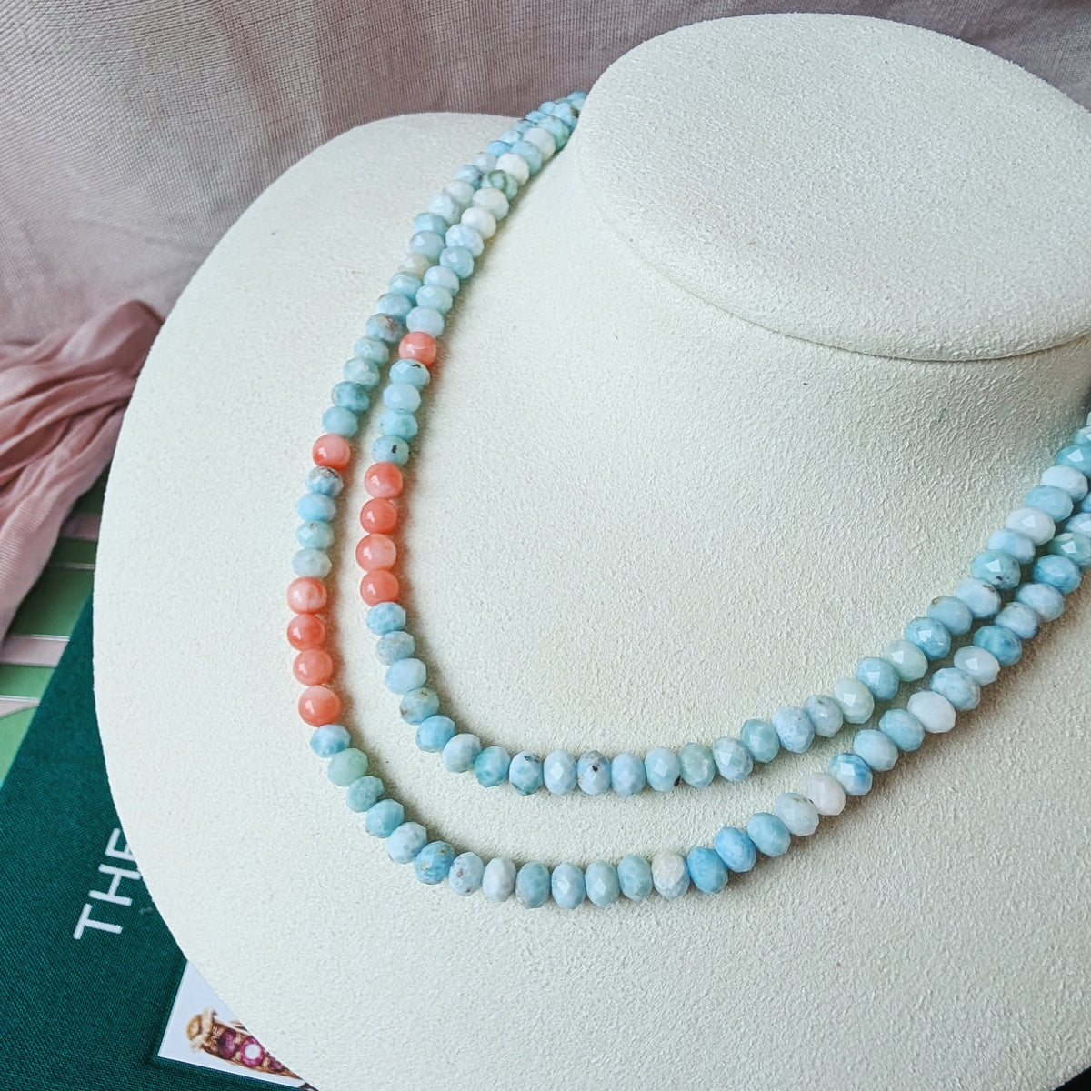 The Capri Necklace | Italian Coral + Larimar