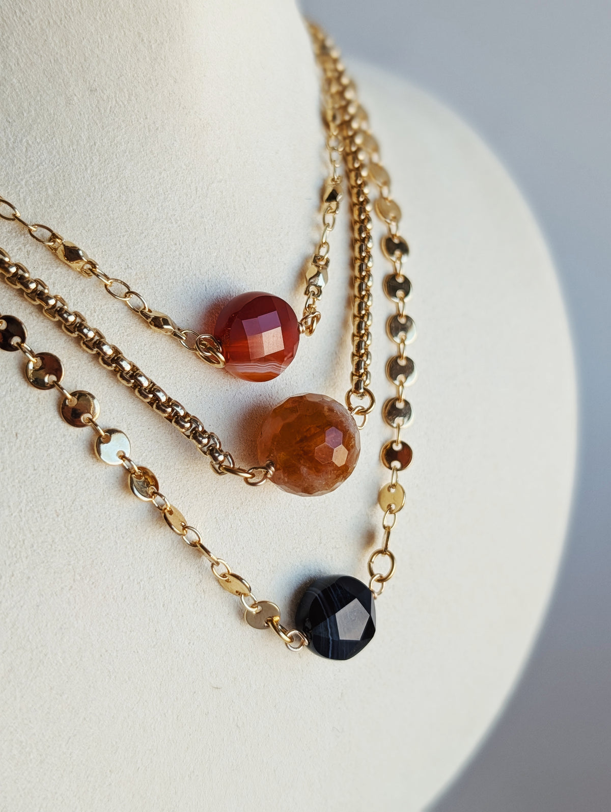 The Davenport Necklace | Natural Gemstone + Gold Chain