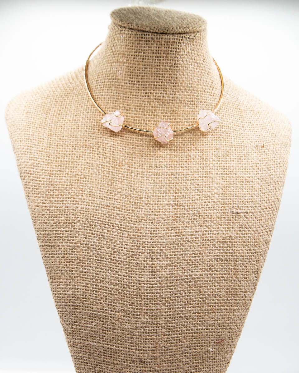 Kendra Quartz Cuff Necklace Wild Alabaster