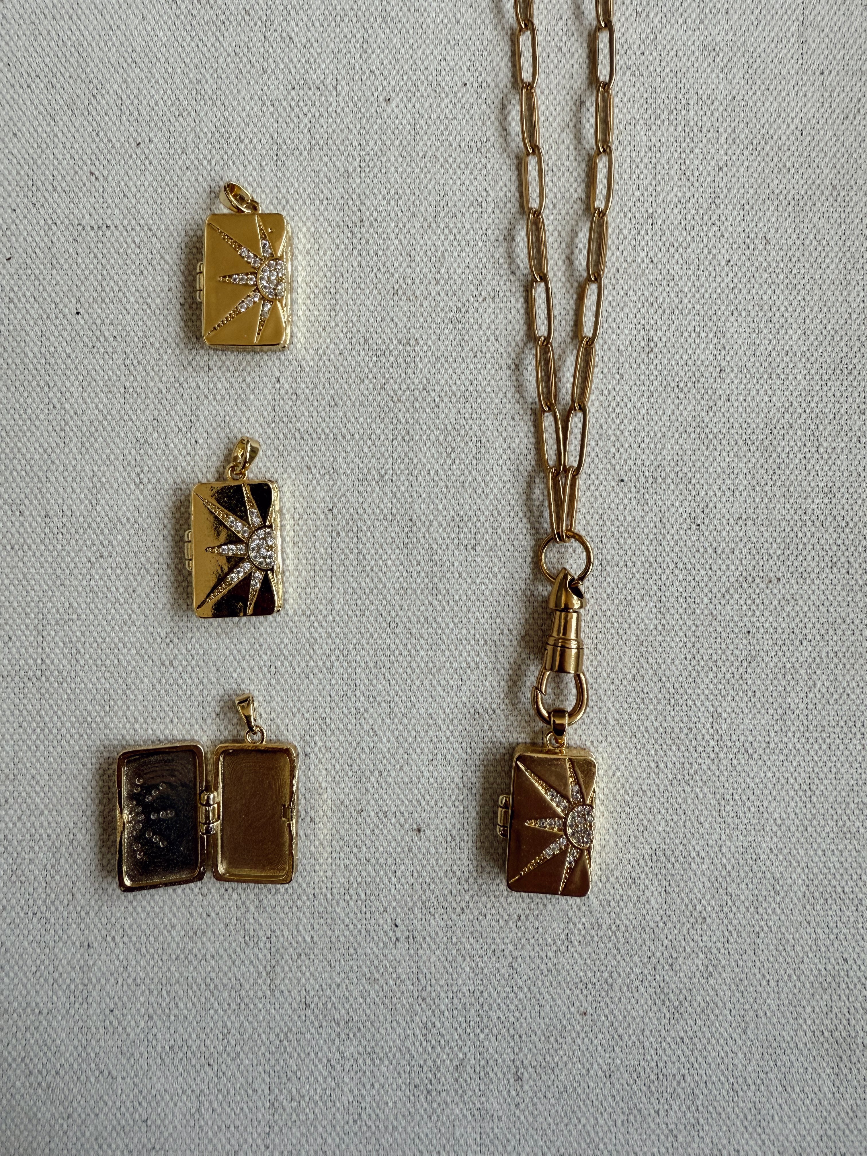 Gold Plated Charm Locket – Sol or Luna