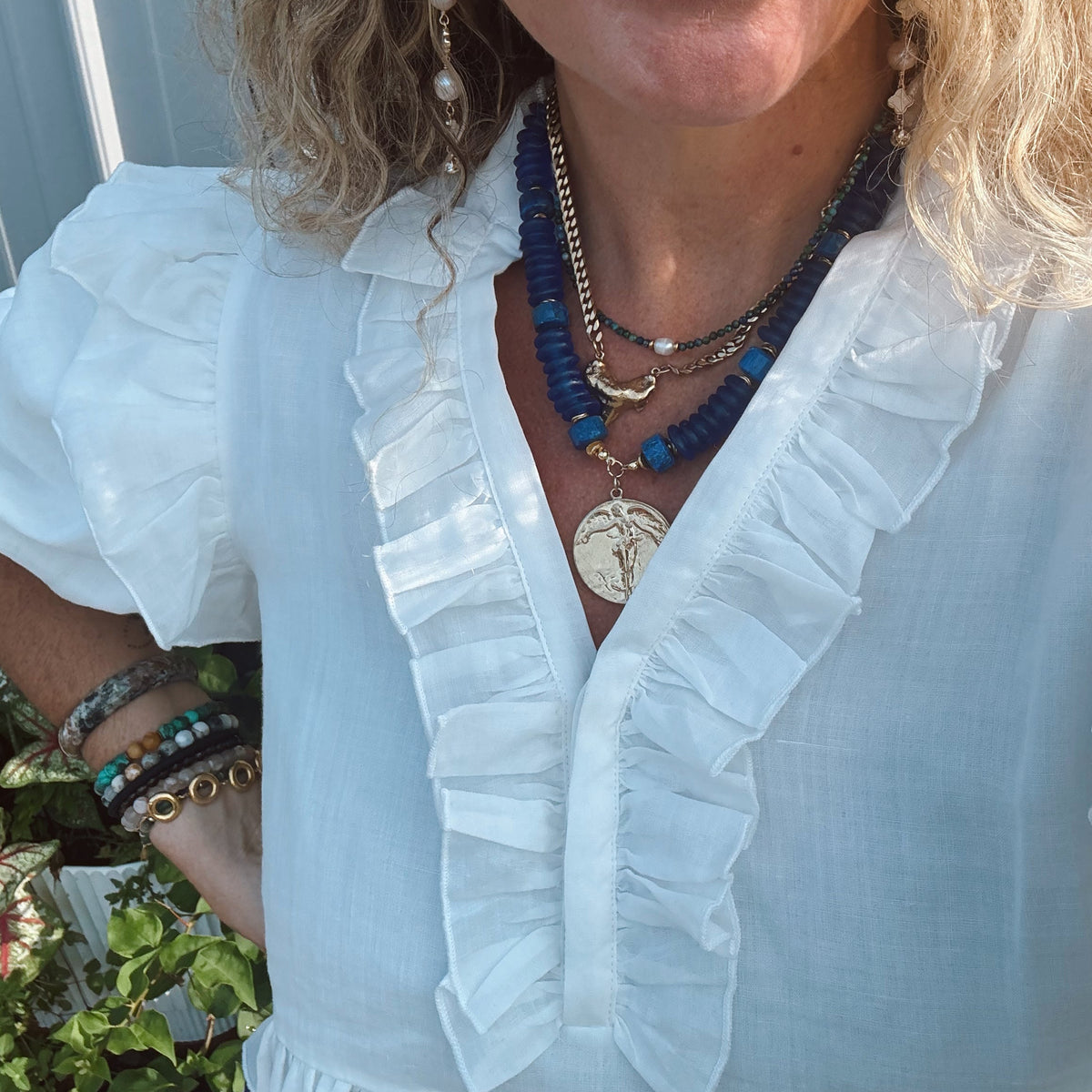 The Thea Necklace | Mediterranean Glass + Lapis