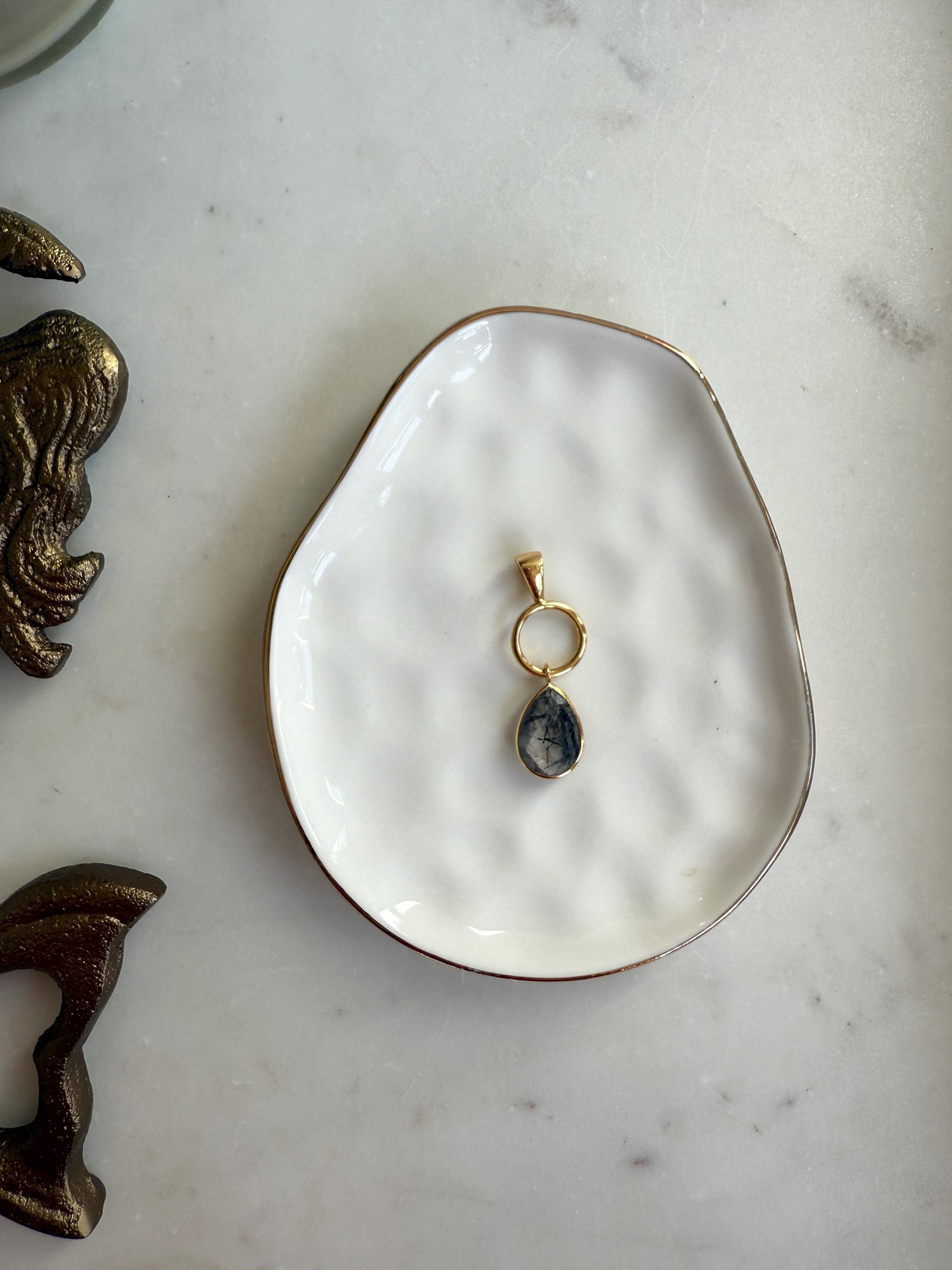 The Mira Drop | Faceted Gemstone Pendant in Gold