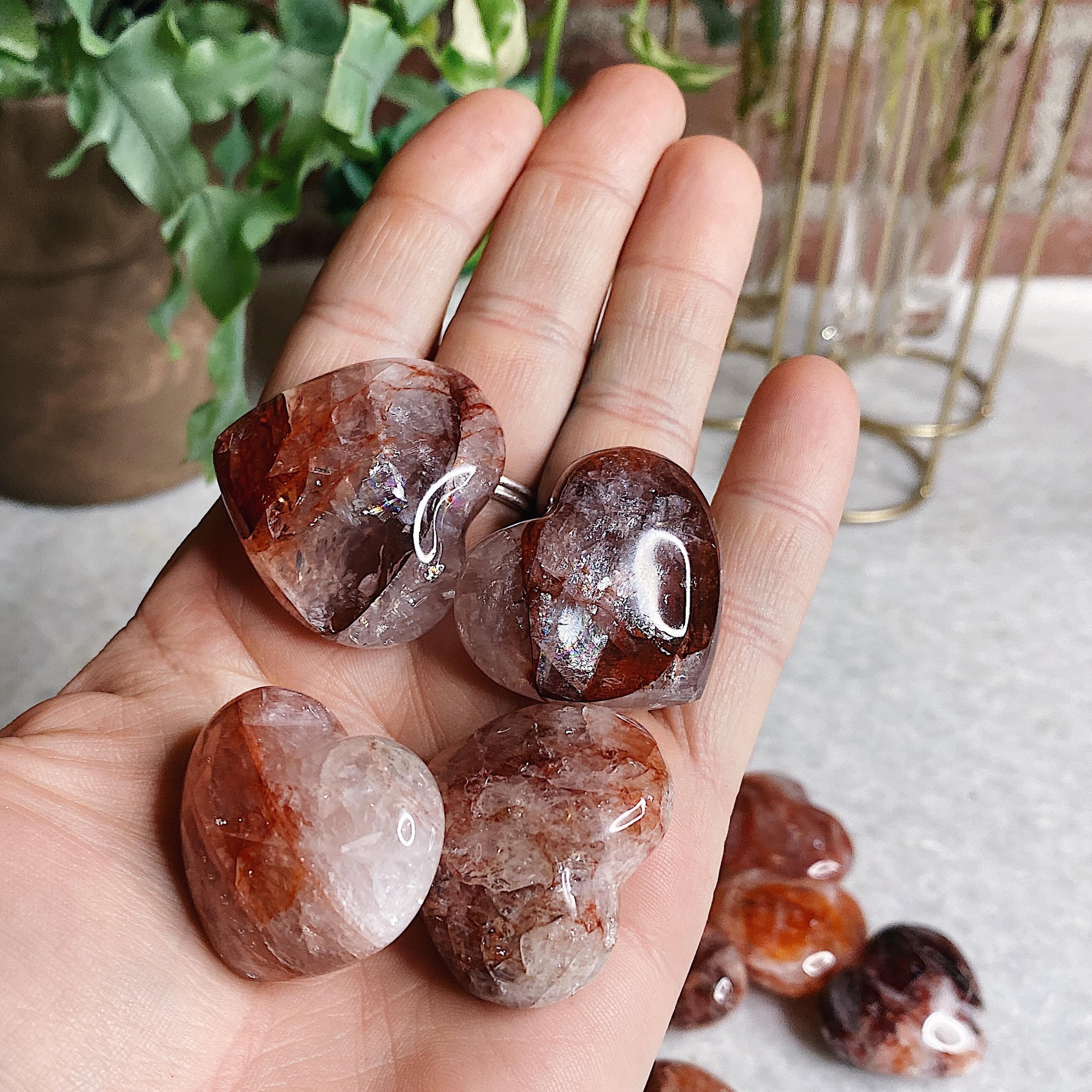 Intuitively Chosen Fire Quartz Pocket Heart Wild Alabaster