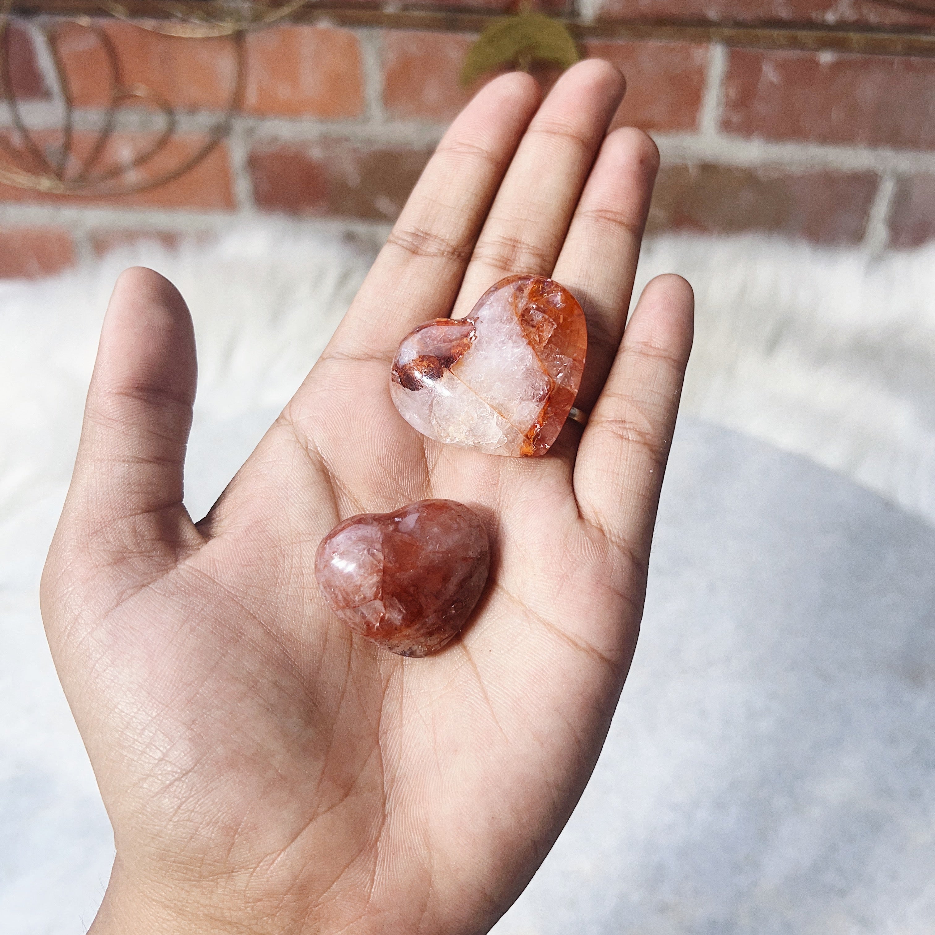 Intuitively Chosen Fire Quartz Pocket Heart Wild Alabaster