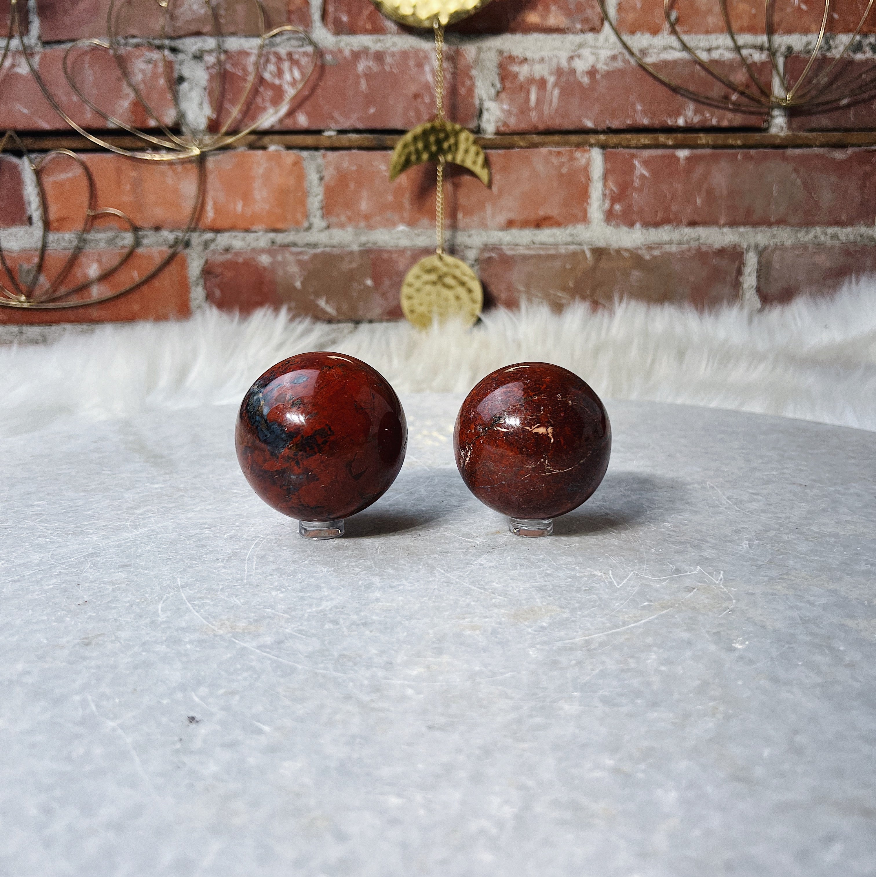 Intuitively Chosen Red Jasper Sphere Wild Alabaster
