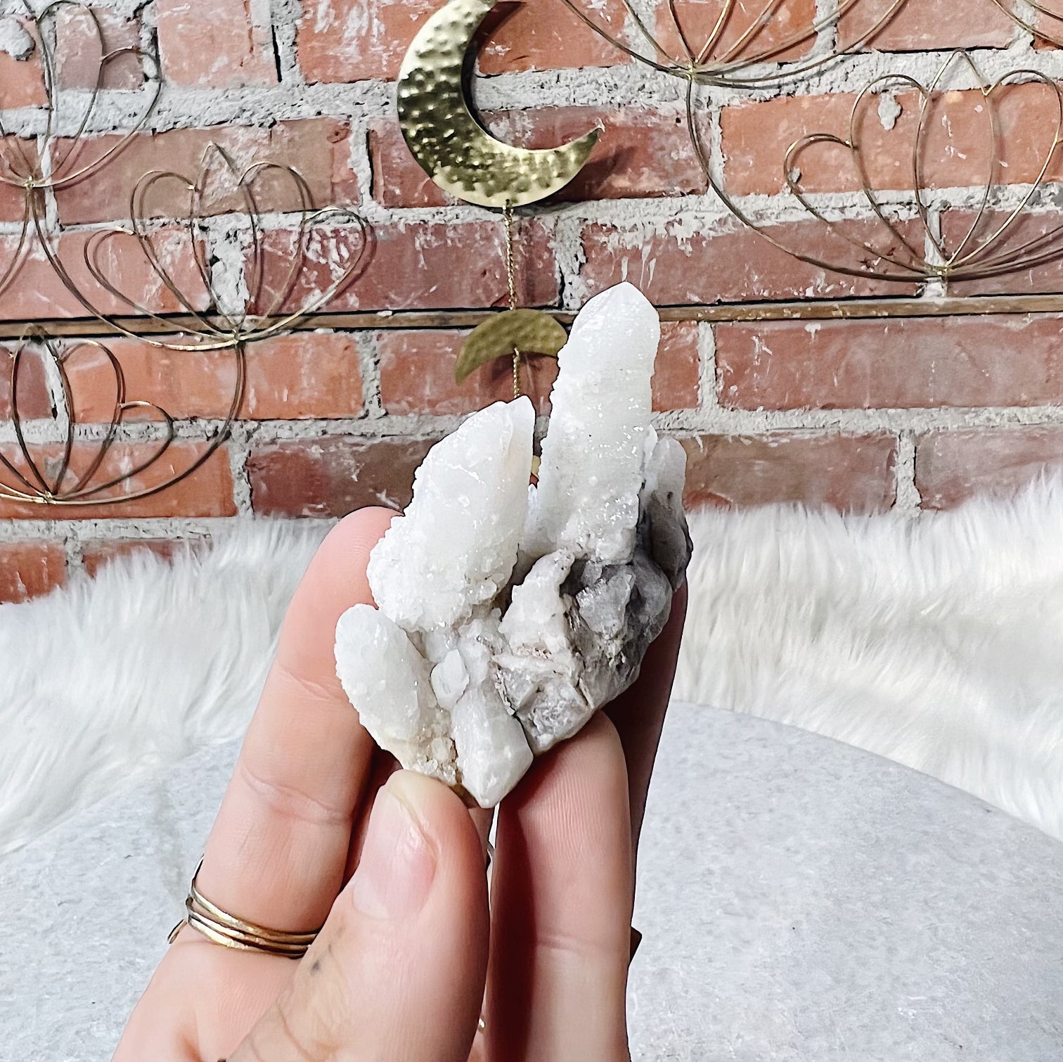 Intuitively Chosen Spirit Quartz Cluster Wild Alabaster