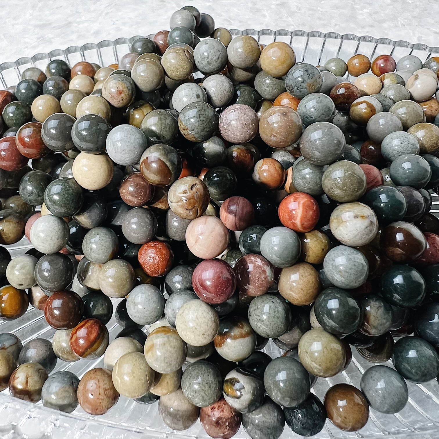 Intuitively Chosen Desert Jasper Round Stone Bracelet Wild Alabaster