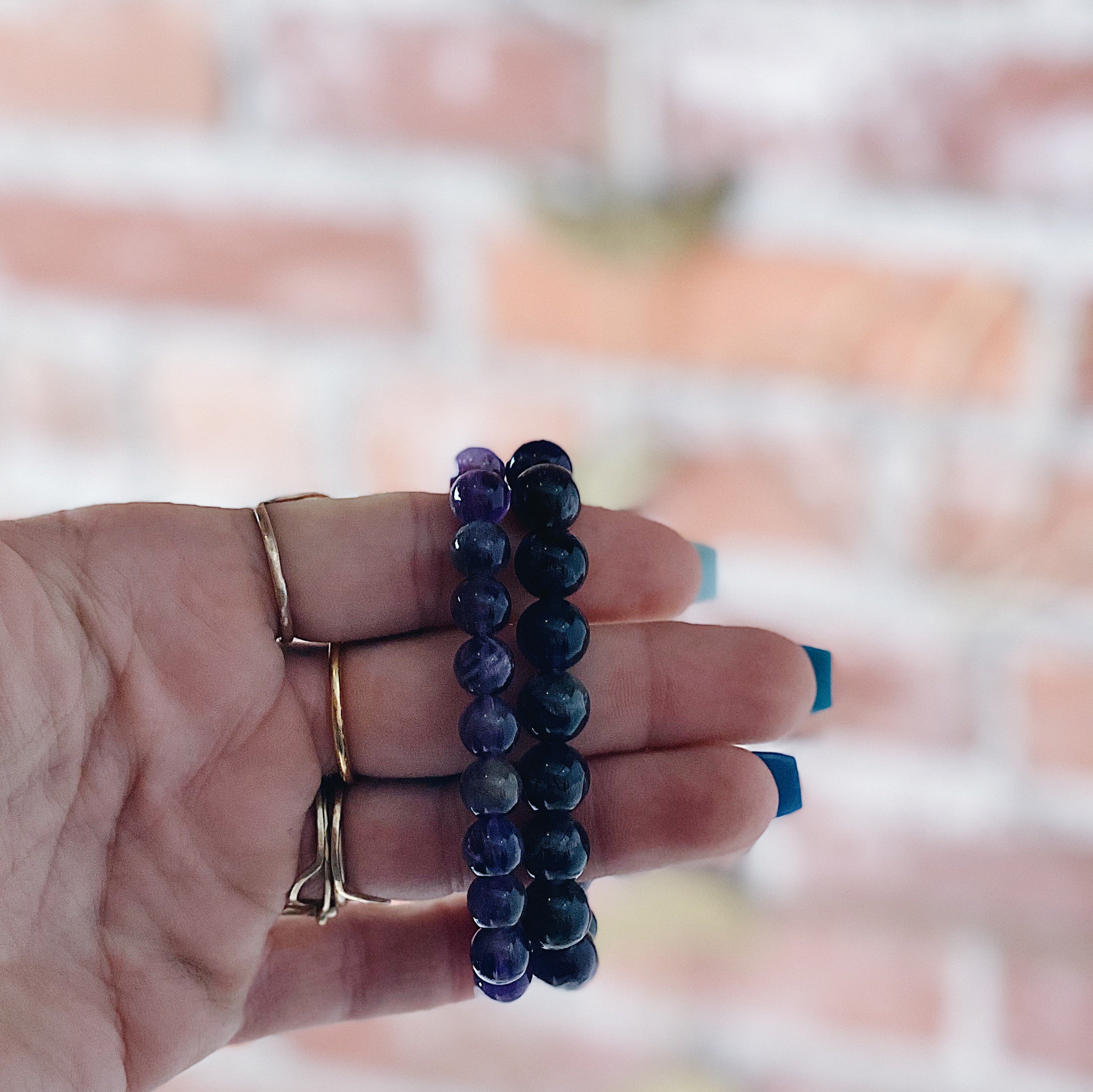 Intuitively Chosen Amethyst Round Stone Bracelet Wild Alabaster