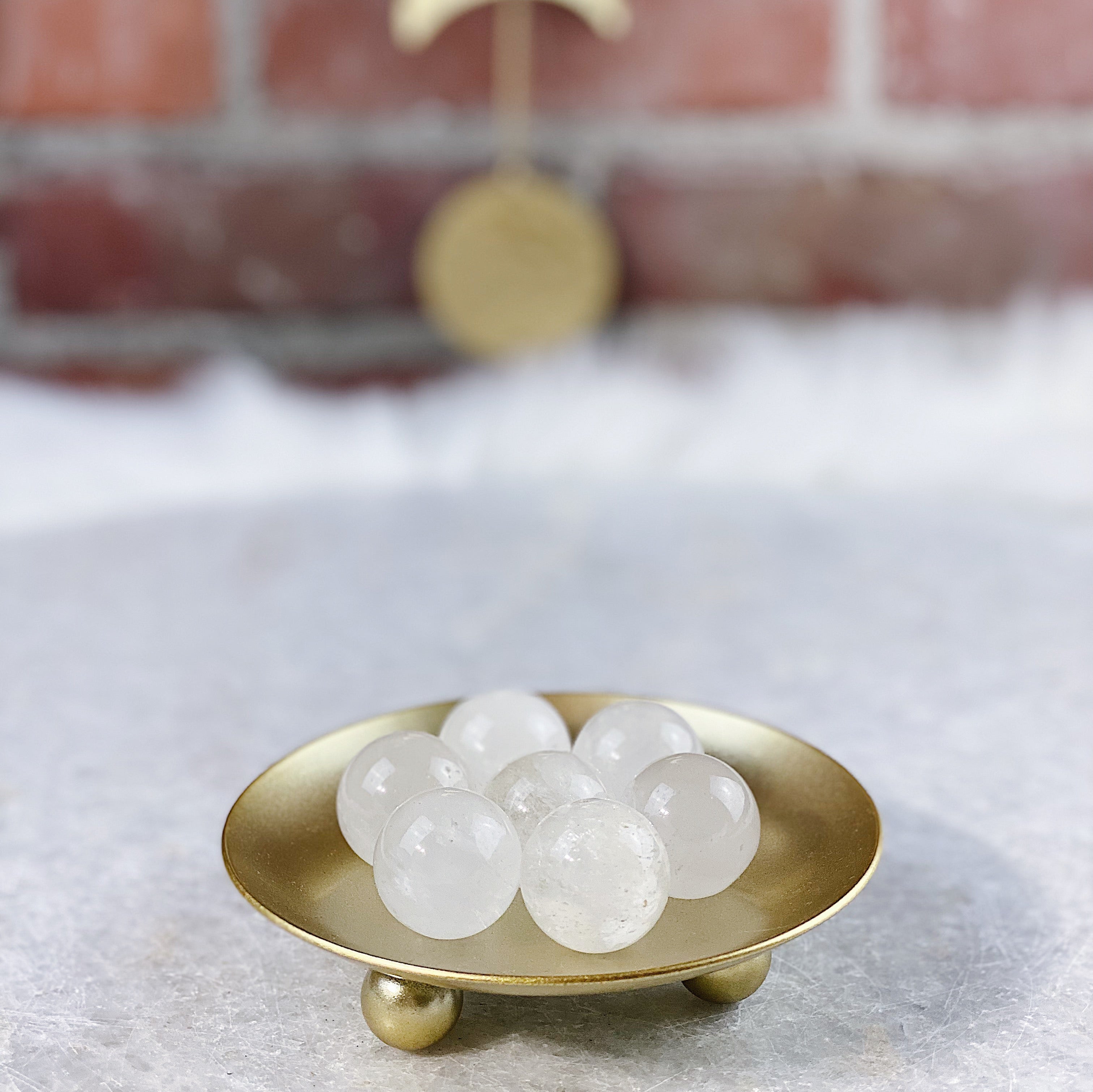 Intuitively Chosen Clear Quartz Sphere Wild Alabaster