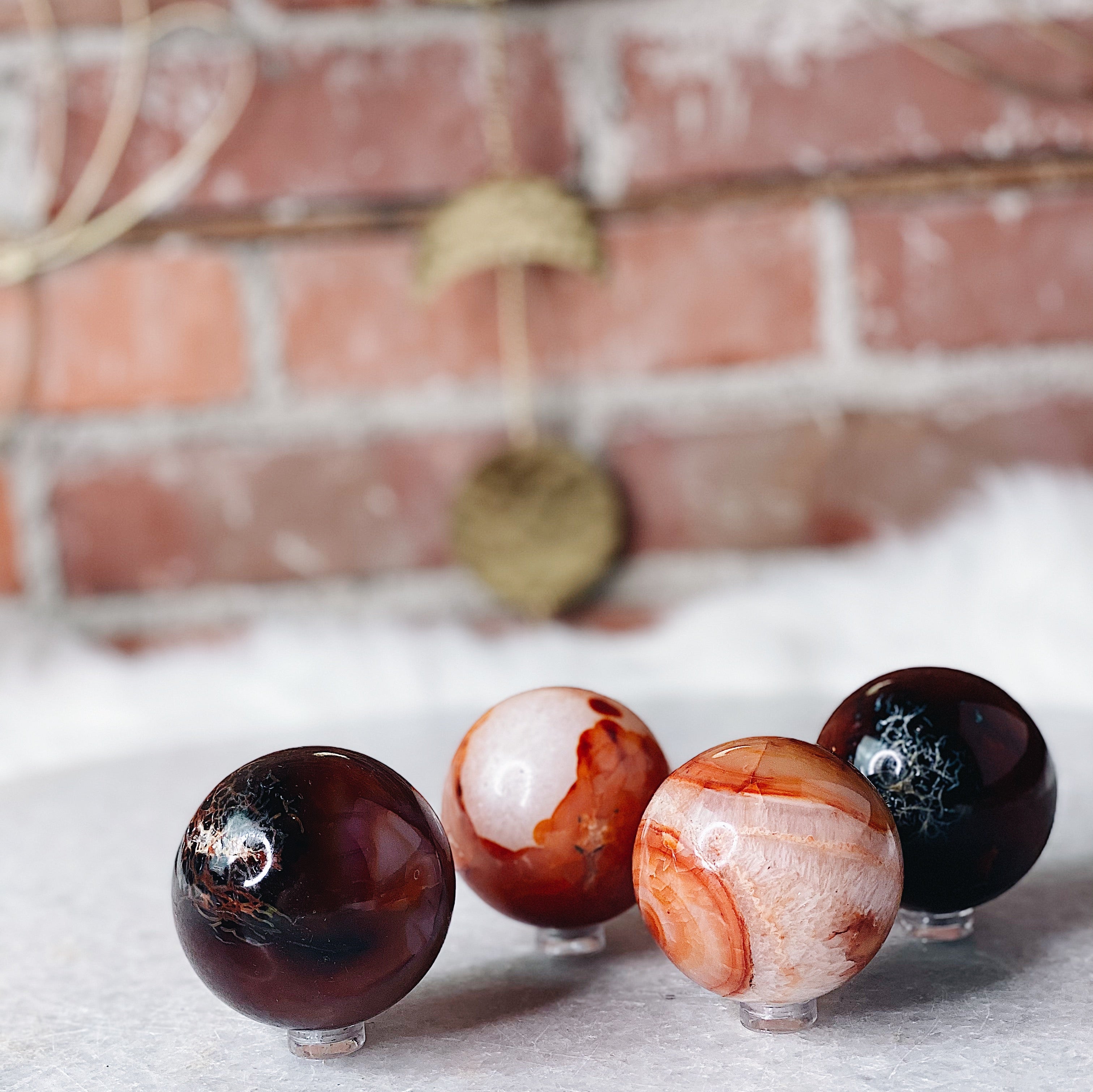 Intuitively Chosen Carnelian Sphere Wild Alabaster