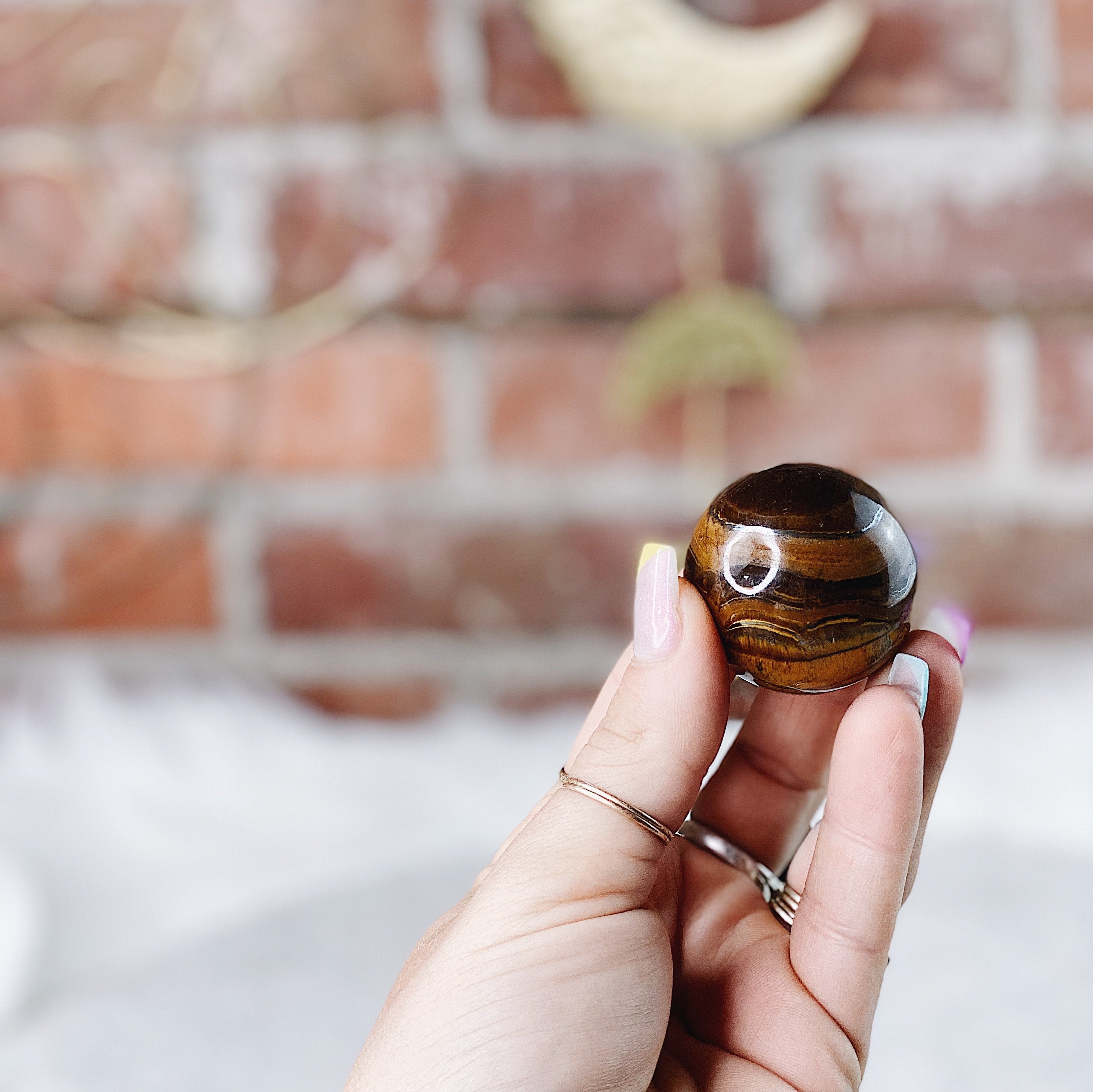 Intuitively Chosen Tiger’s Eye Sphere Wild Alabaster